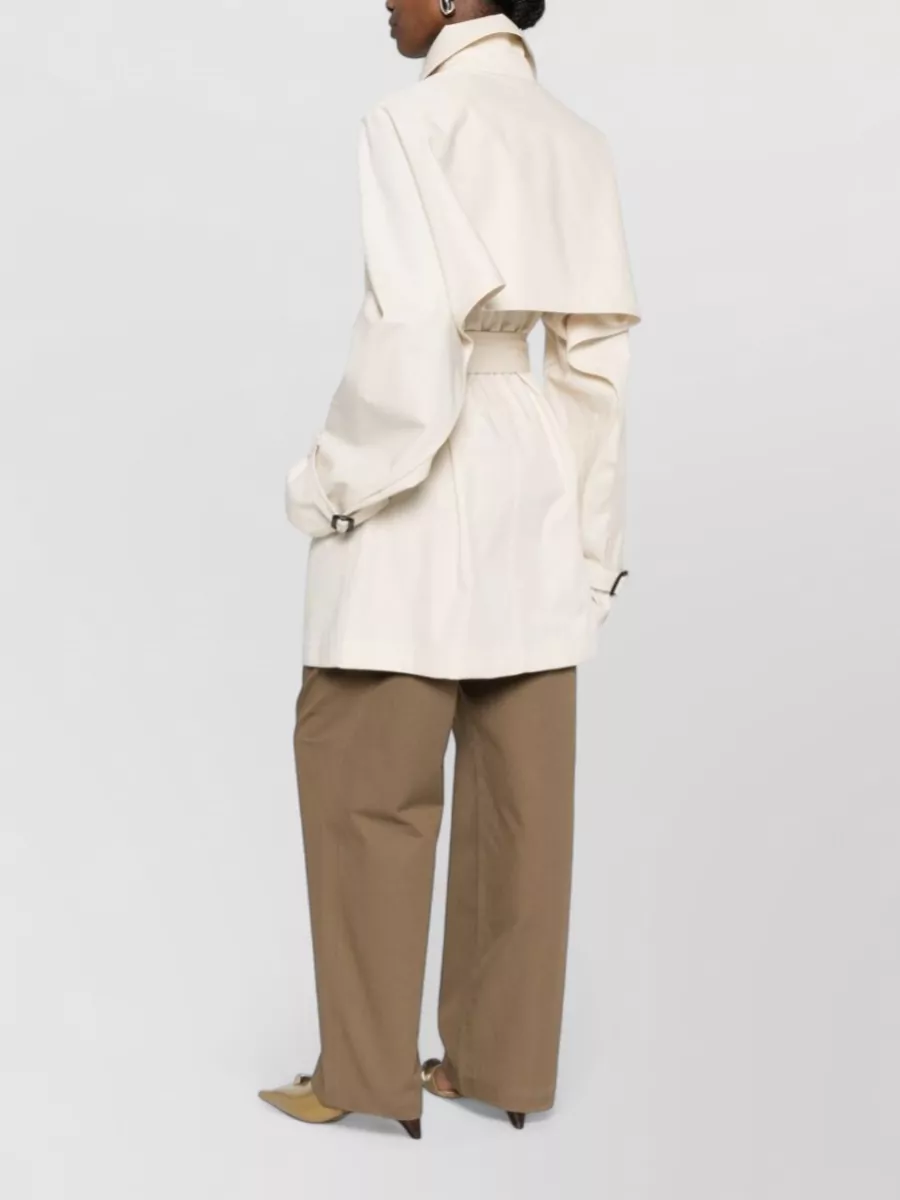Totême Cotton Trench Coat Belted Waist Storm Flap