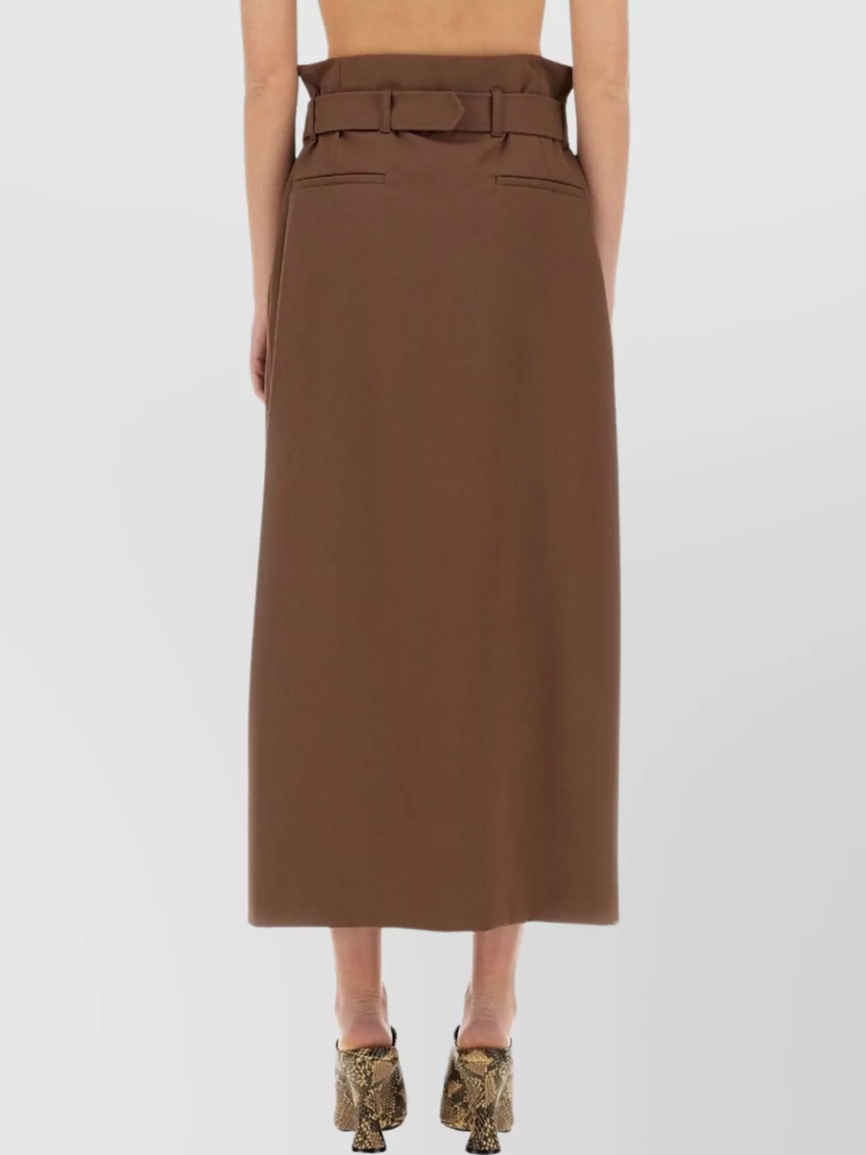 Dries Van Noten Belted Midi Wool Skirt Pleated Design