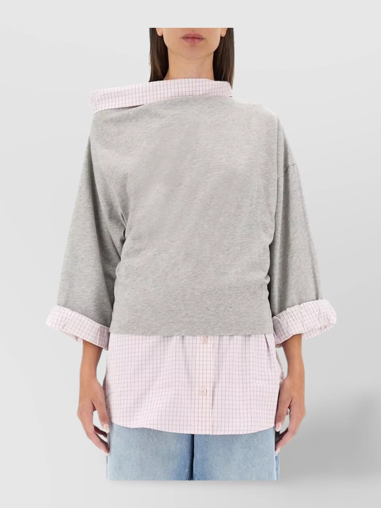 Dries Van Noten Asymmetric Neckline Cotton Sweatshirt