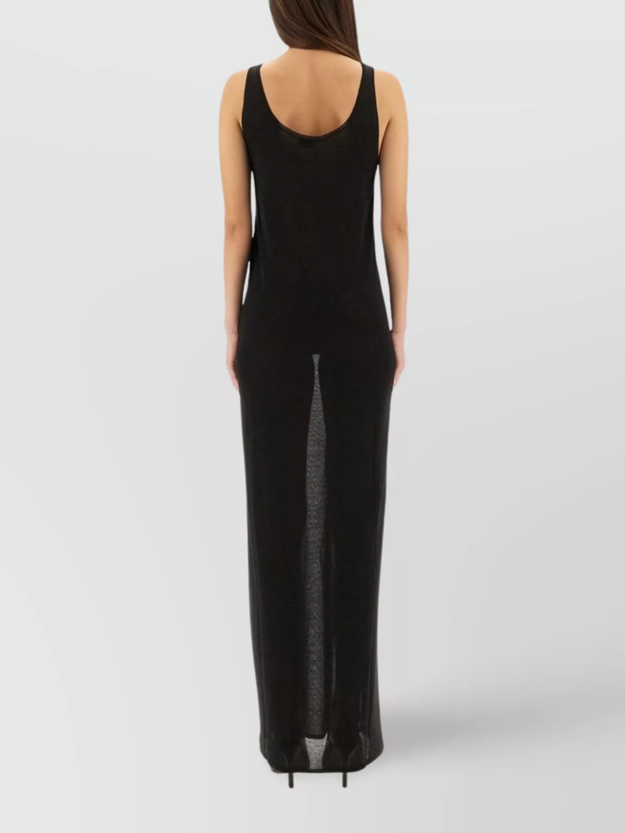Saint Laurent Floor-Length Sleeveless Dress Shimmer Finish