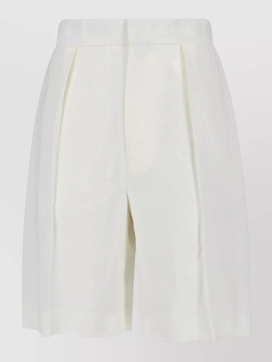 Victoria Beckham mid-rise pleated knee-length tailored shorts