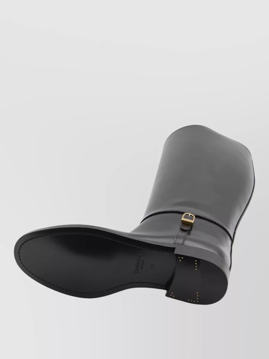 Saint Laurent Julia Leather Tube Knee High Boots