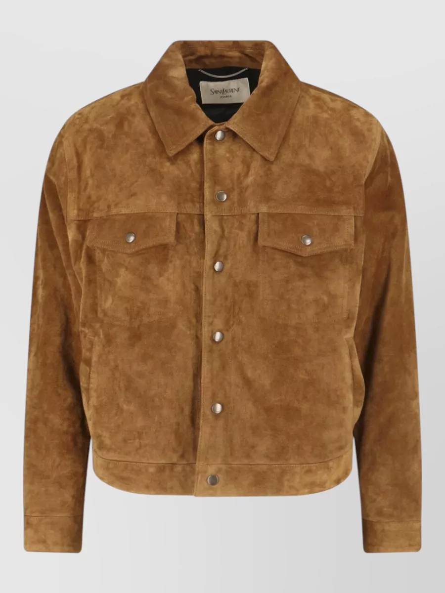 Saint Laurent Leather single-breasted coat