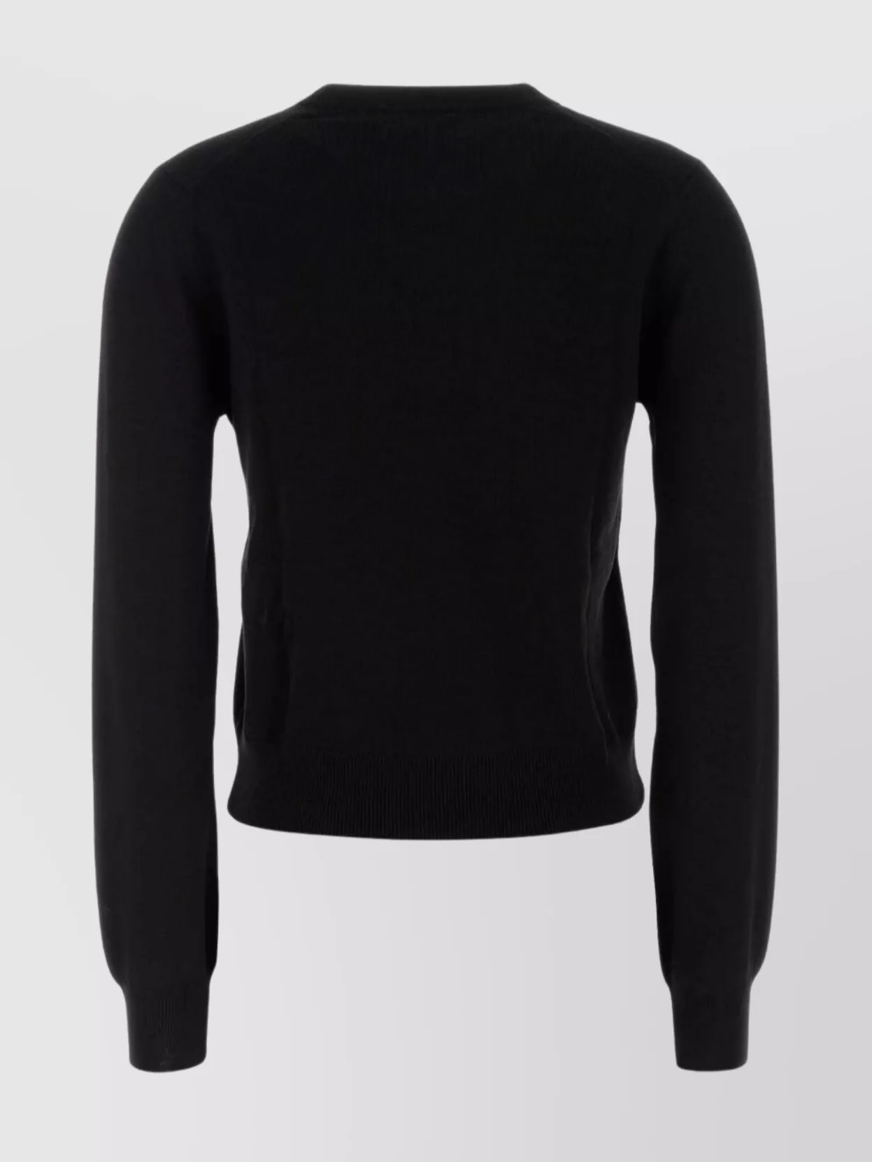 Maison Kitsuné Wool Knit Sweater With Ribbed Cuffs And Hem In Black