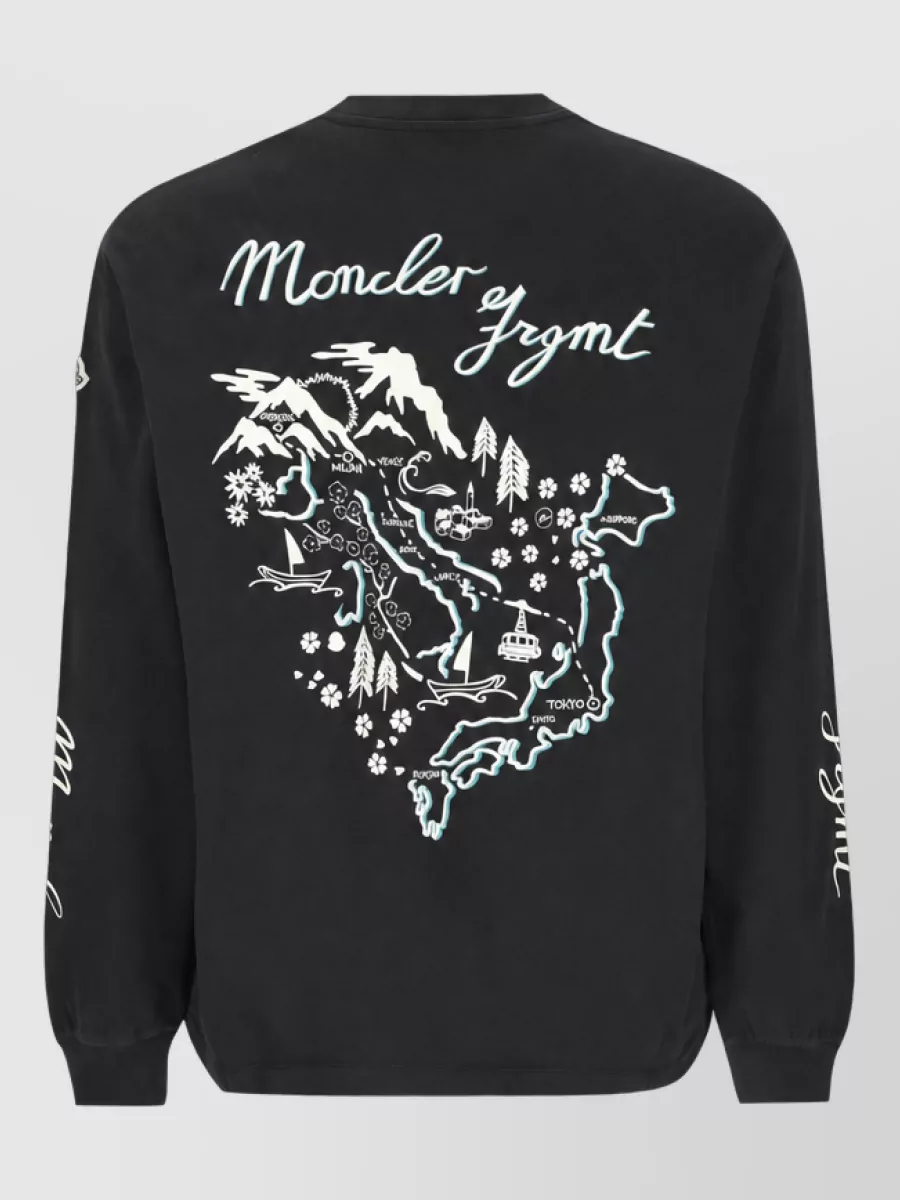 Moncler Cotton Printed Long-Sleeve T-Shirt