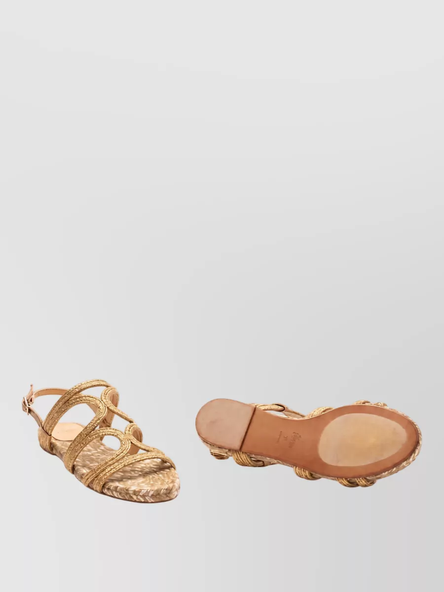 Castaner Metallic Flat Espadrille Sandals