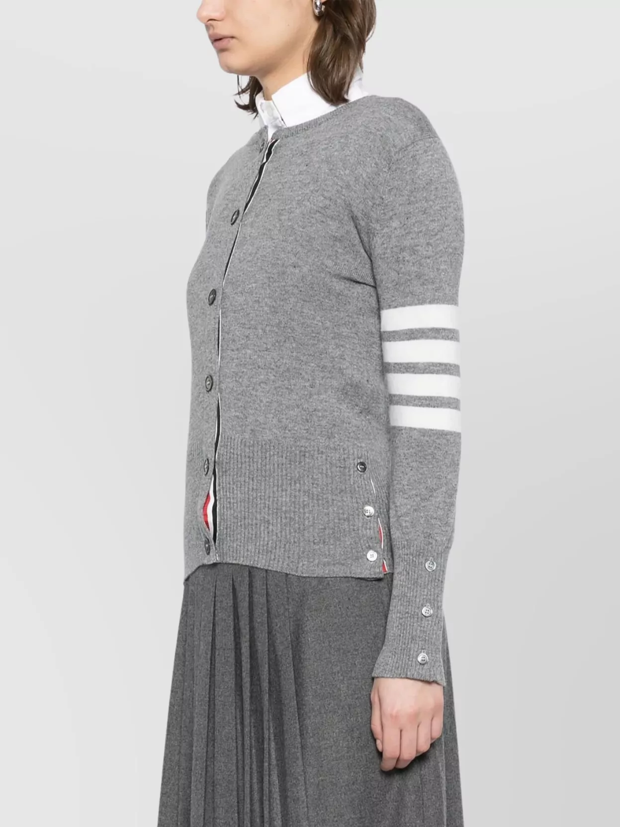 Thom Browne Four Bars Striped Cardigan