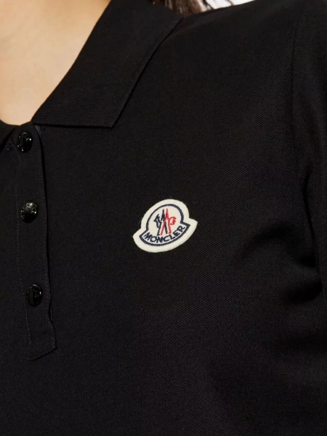 Moncler Cotton Piqué Polo Shirt With Logo Patch