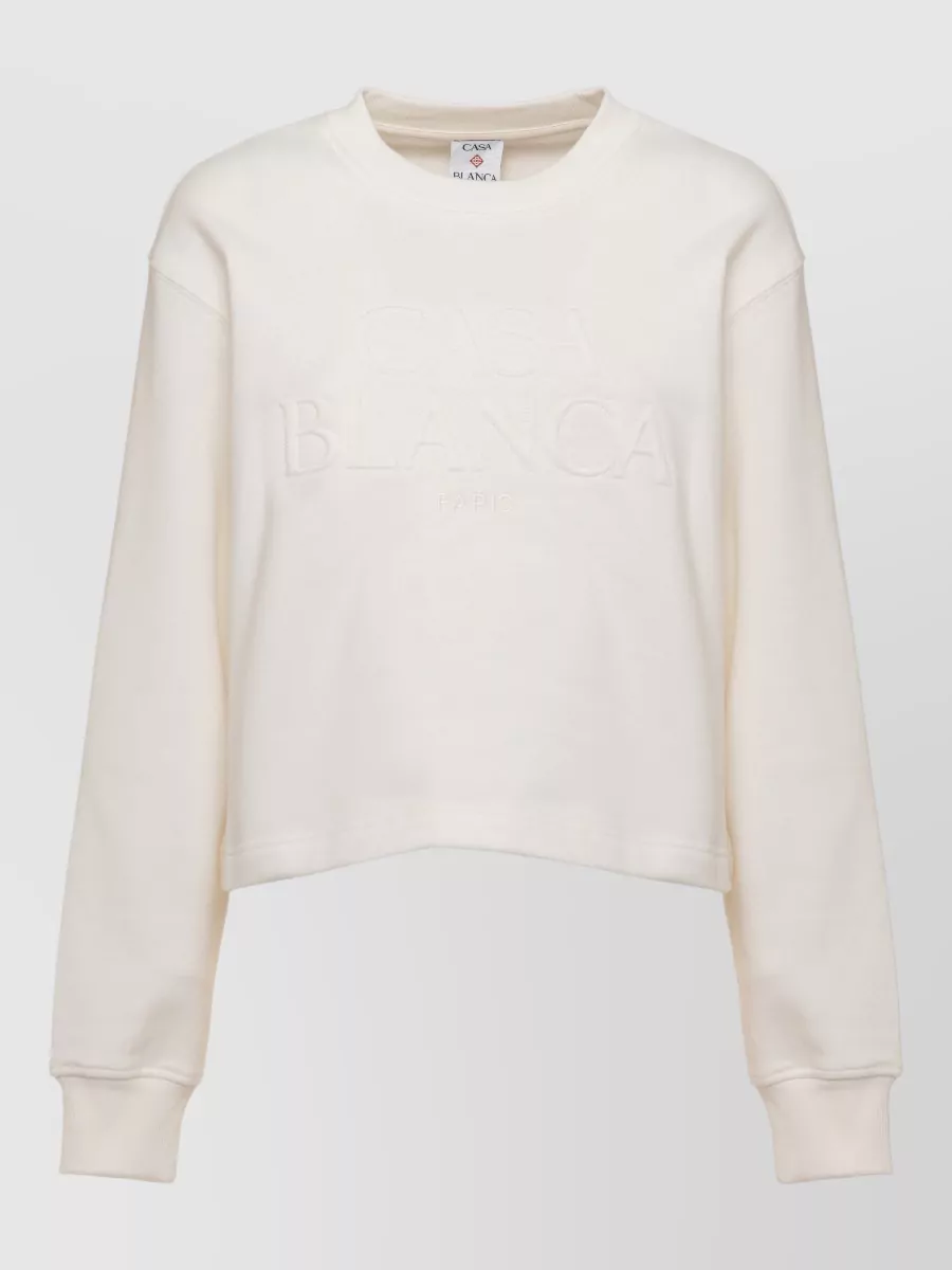 Casablanca cotton cashmere-blend long-sleeve sweatshirt