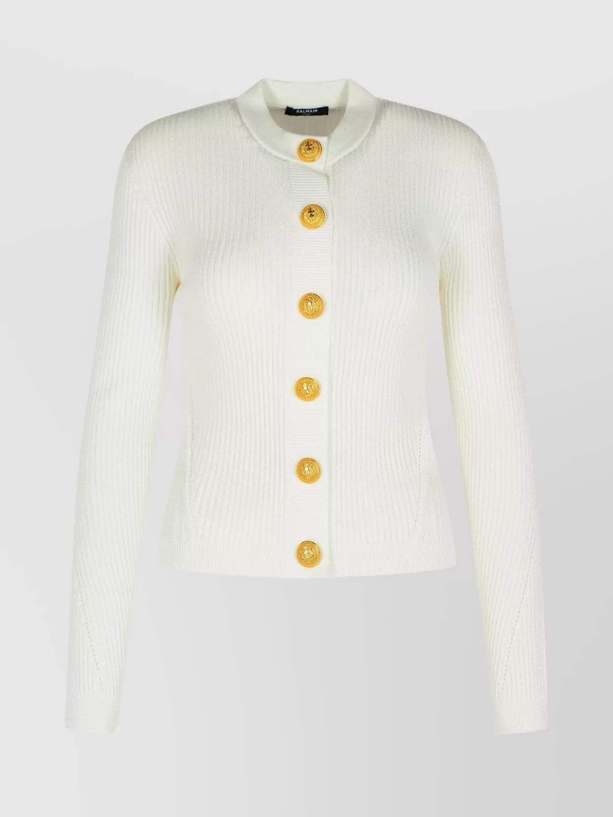 Balmain Knit Sweater Gold-tone Buttons In Neutral