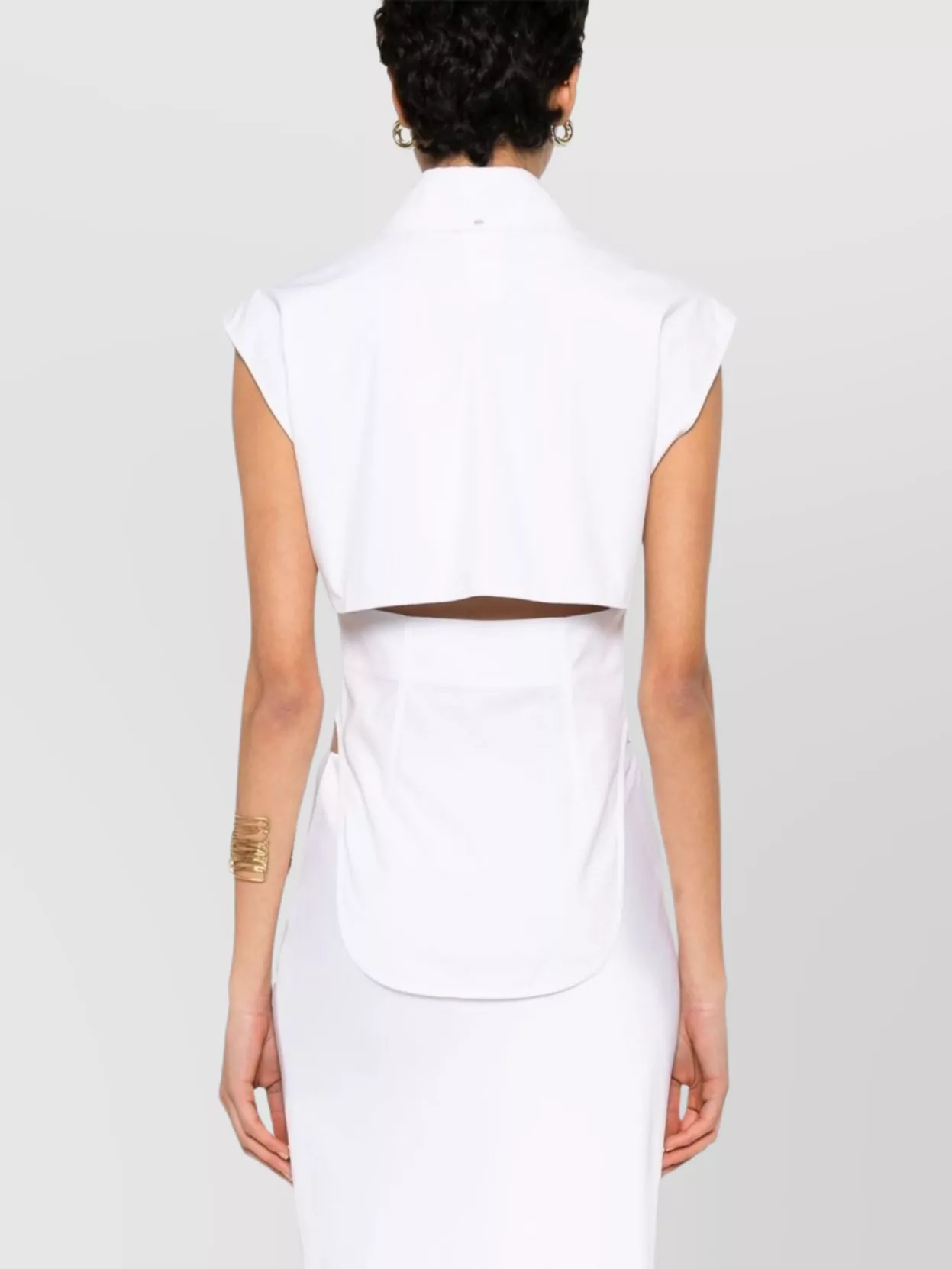 Sportmax Casual Sleeveless Collared Top With Cut-Out Detailing