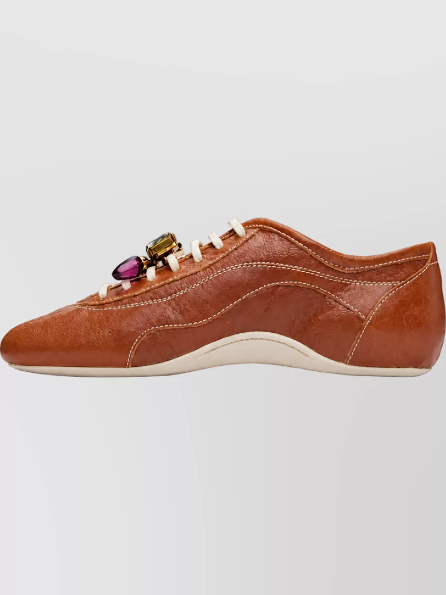 Dries Van Noten Leather Slip-On Sneakers