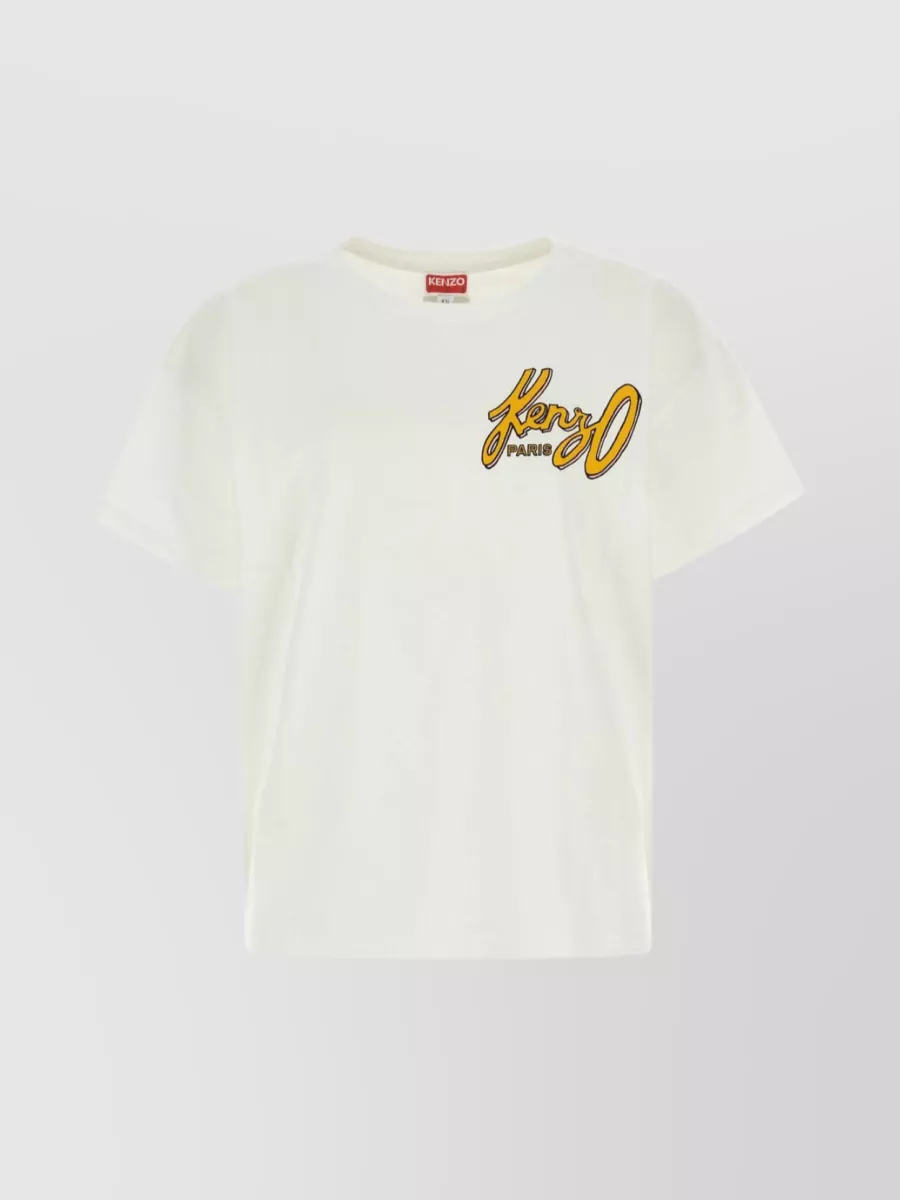Shop Kenzo Relax Graphic Cotton Crew-neck T-shirt In Cream