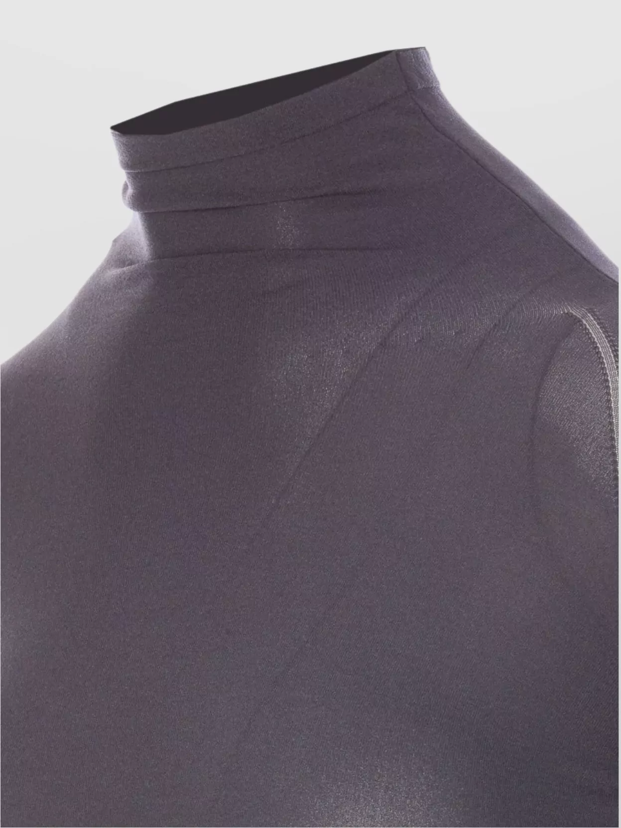 Alaïa Fitted High Neck Long Sleeve Top In Grey