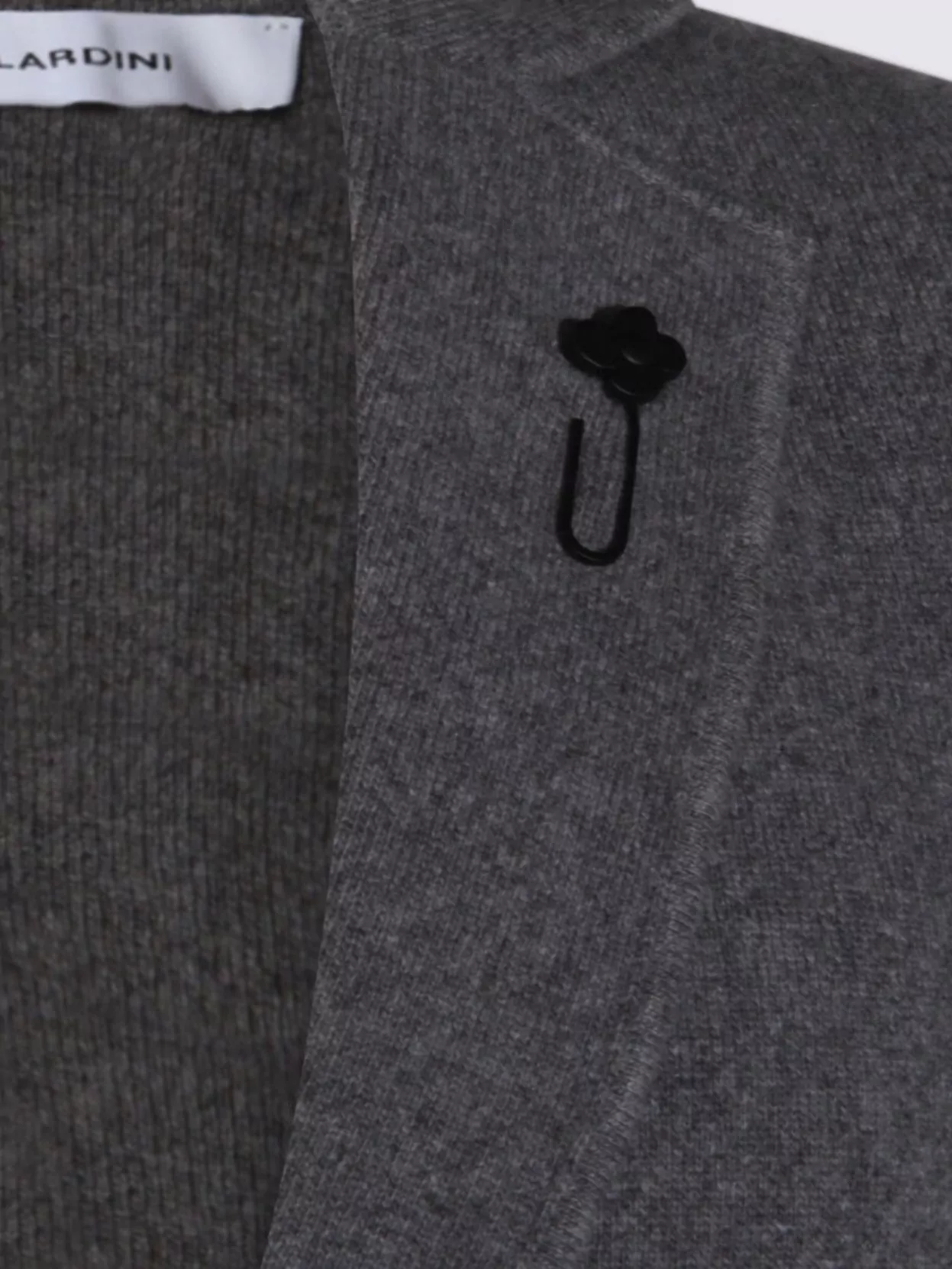 Lardini Lapel Pin Front Pockets Crewneck Jacket