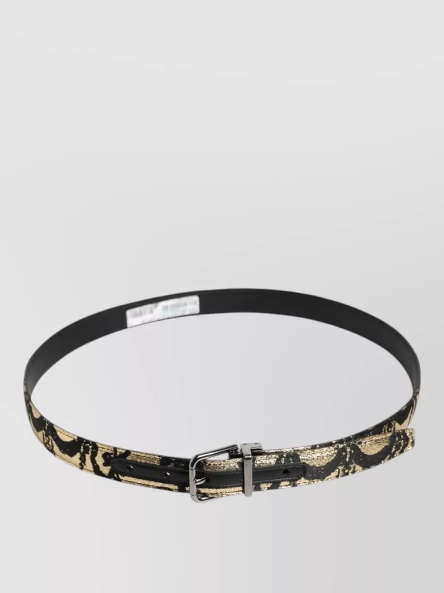 Dolce&Gabbana Leather Jacquard Belt