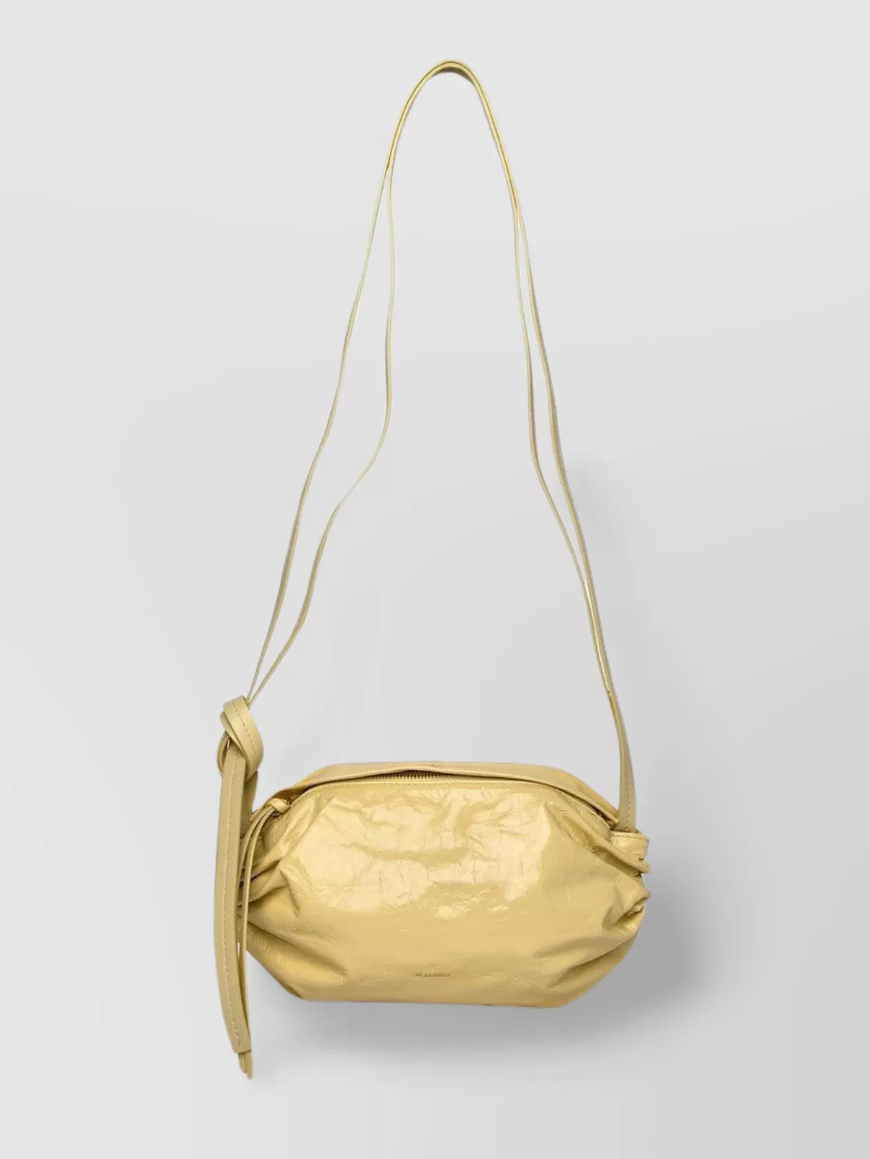 Jil Sander Leather Shoulder Bag Adjustable Strap In Gold