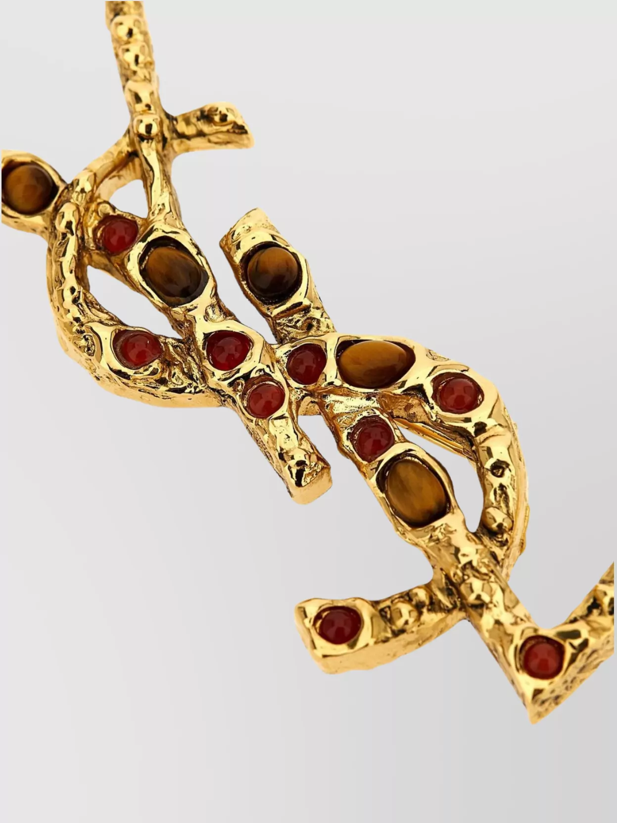 Saint Laurent Gemstone Brooches Textured Finish