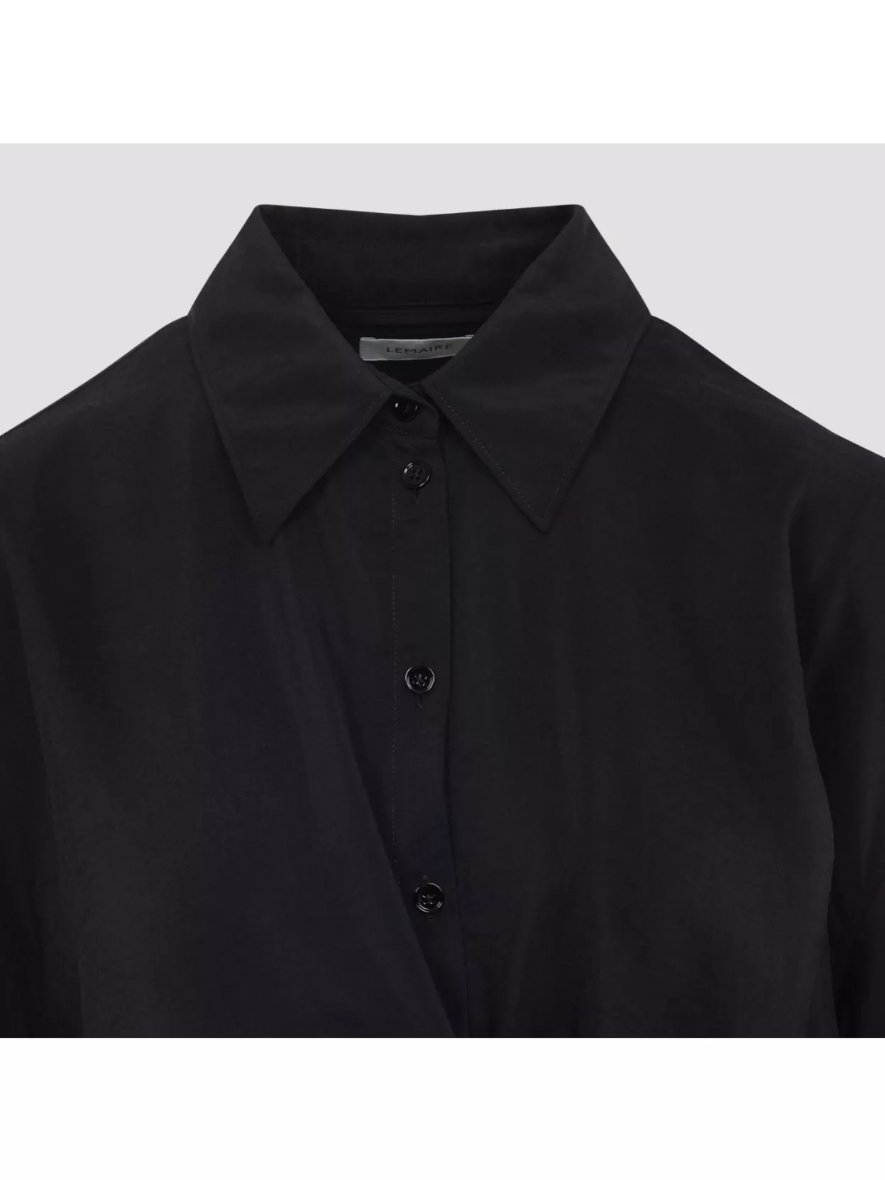 Lemaire Black Straight Collar Twisted Shirt In Blue