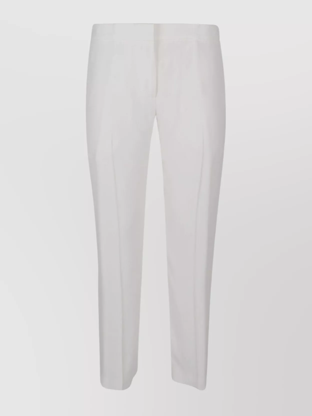 Shop Alexander Mcqueen Tailored Straight Leg Wool Trousers In White