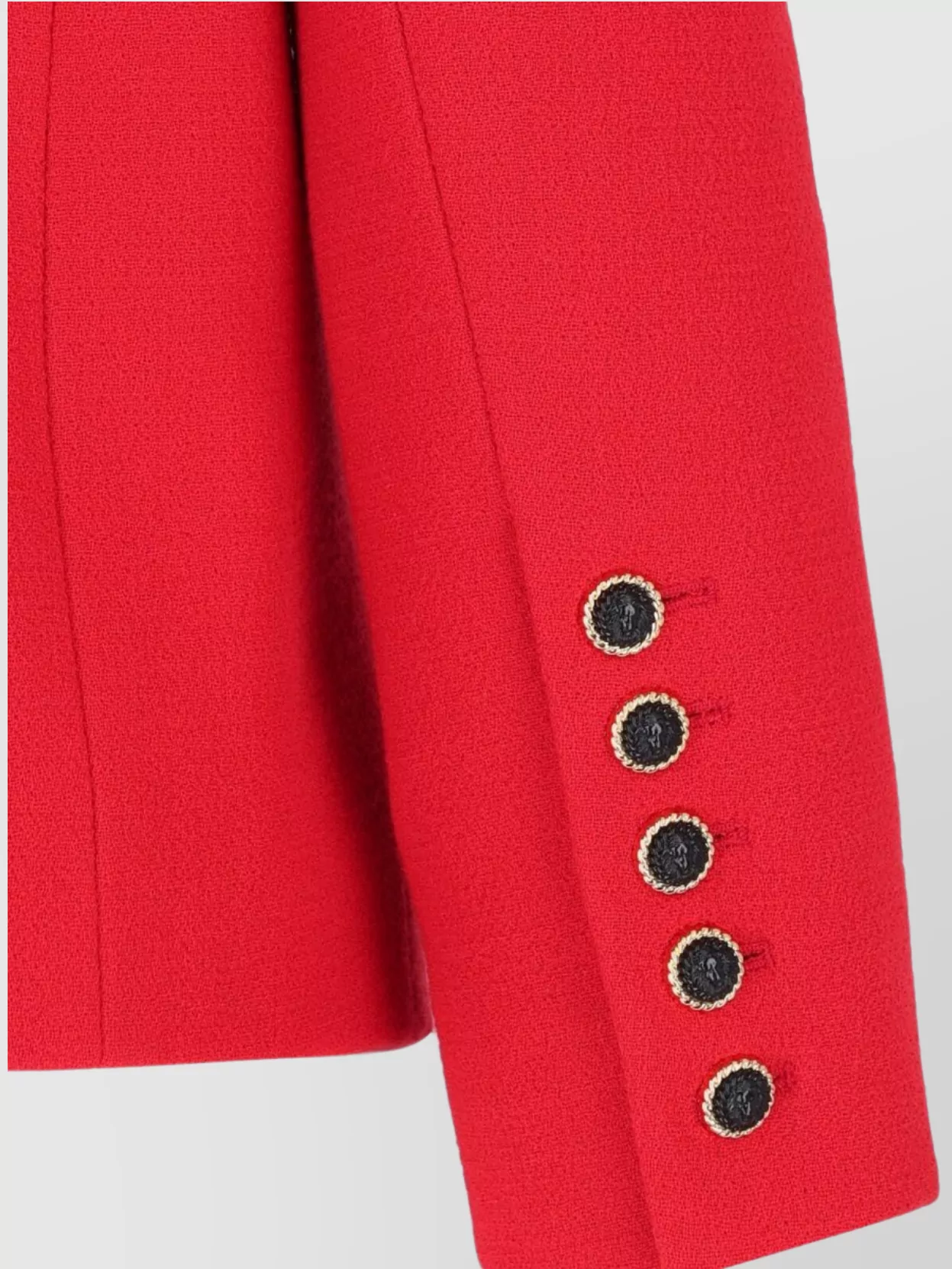 Balmain Shawl Collar Double Wool Crepe Jacket In Red