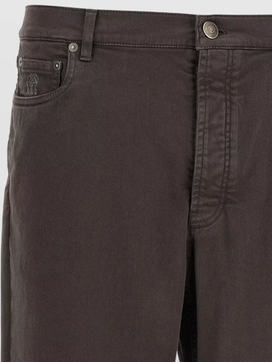 Brunello Cucinelli Garment-Dyed Straight-Leg Denim Jeans