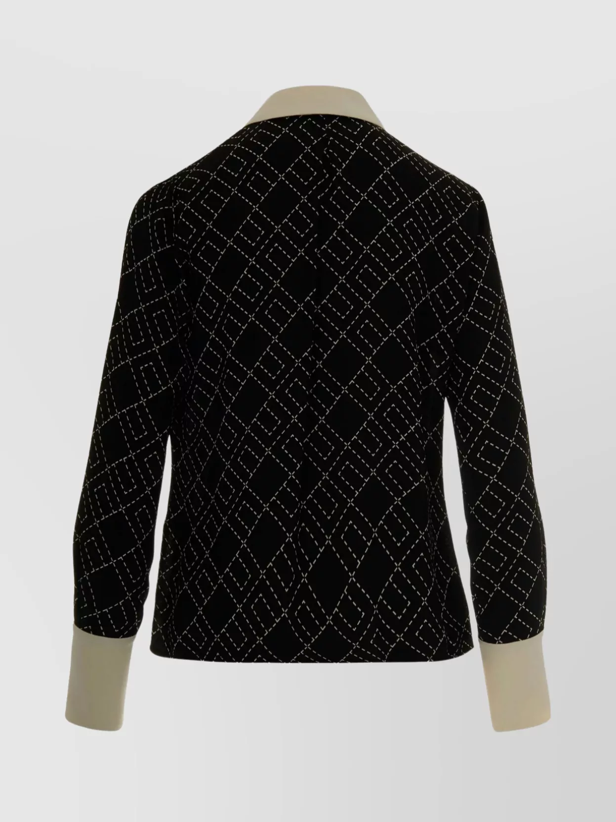 Elisabetta Franchi Collar Contrast Geometric Pattern Long Tie