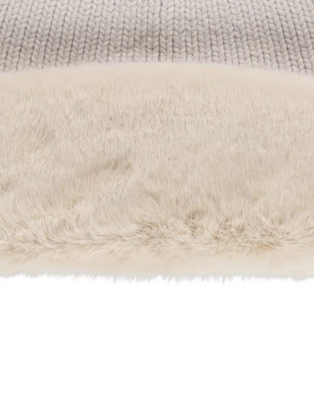 Coccinelle Ribbed Knit Hat With Faux Fur Trim