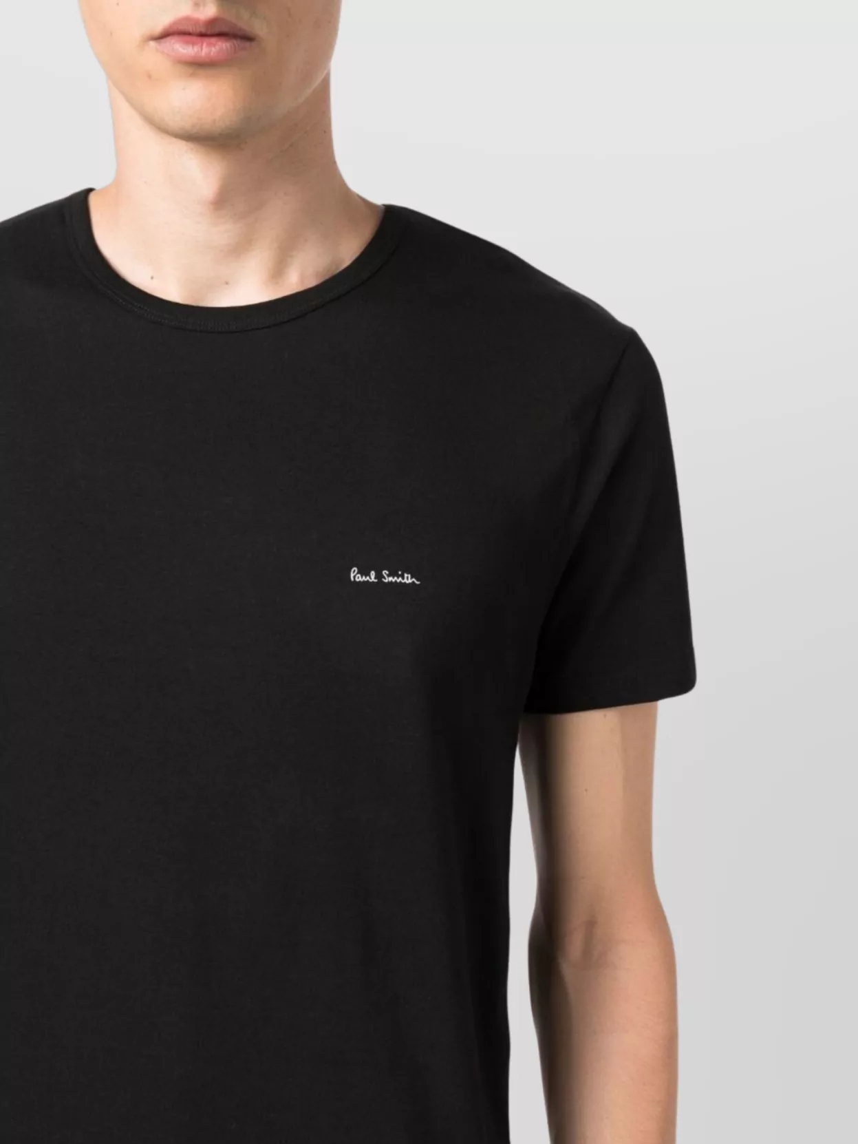 Paul Smith Crew Neck Organic Cotton T-Shirts With Straight Hem