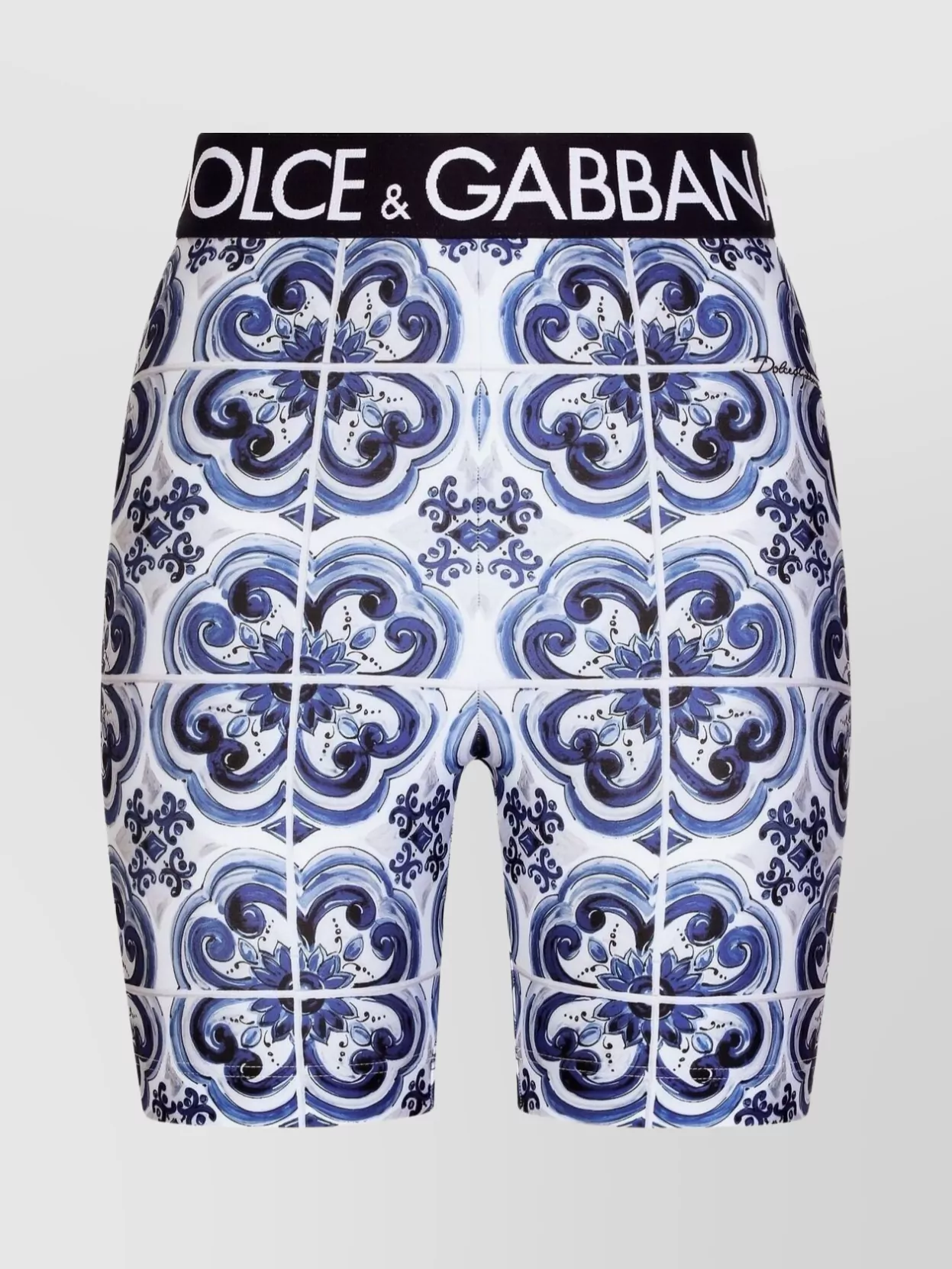 Dolce&Gabbana Printed High Waist Stretch Shorts
