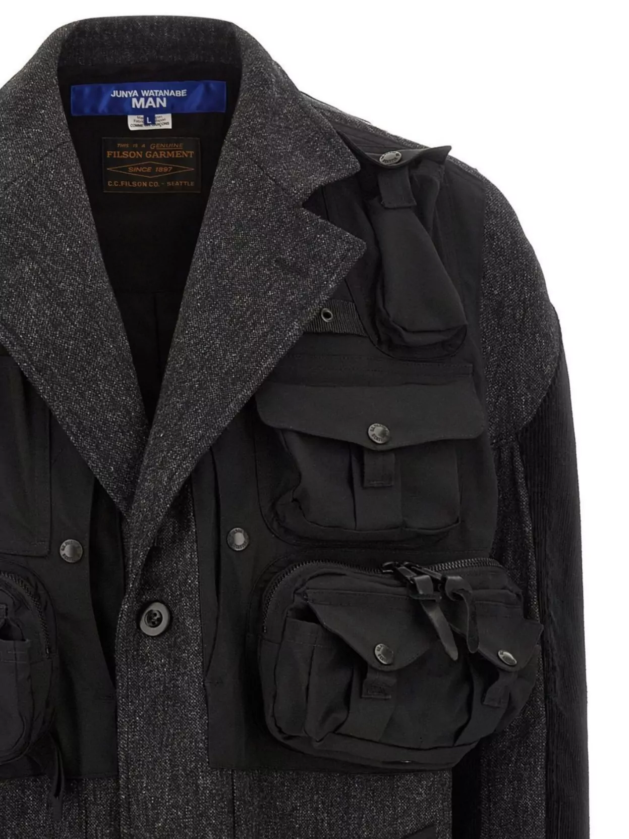 Junya Watanabe Patchwork Coat Featuring Multiple Pockets