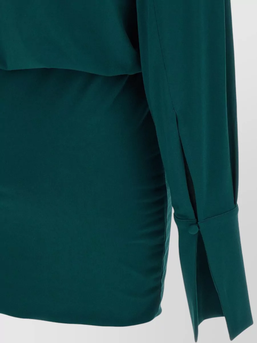 The Andamane Draped V-Neck Mini Dress