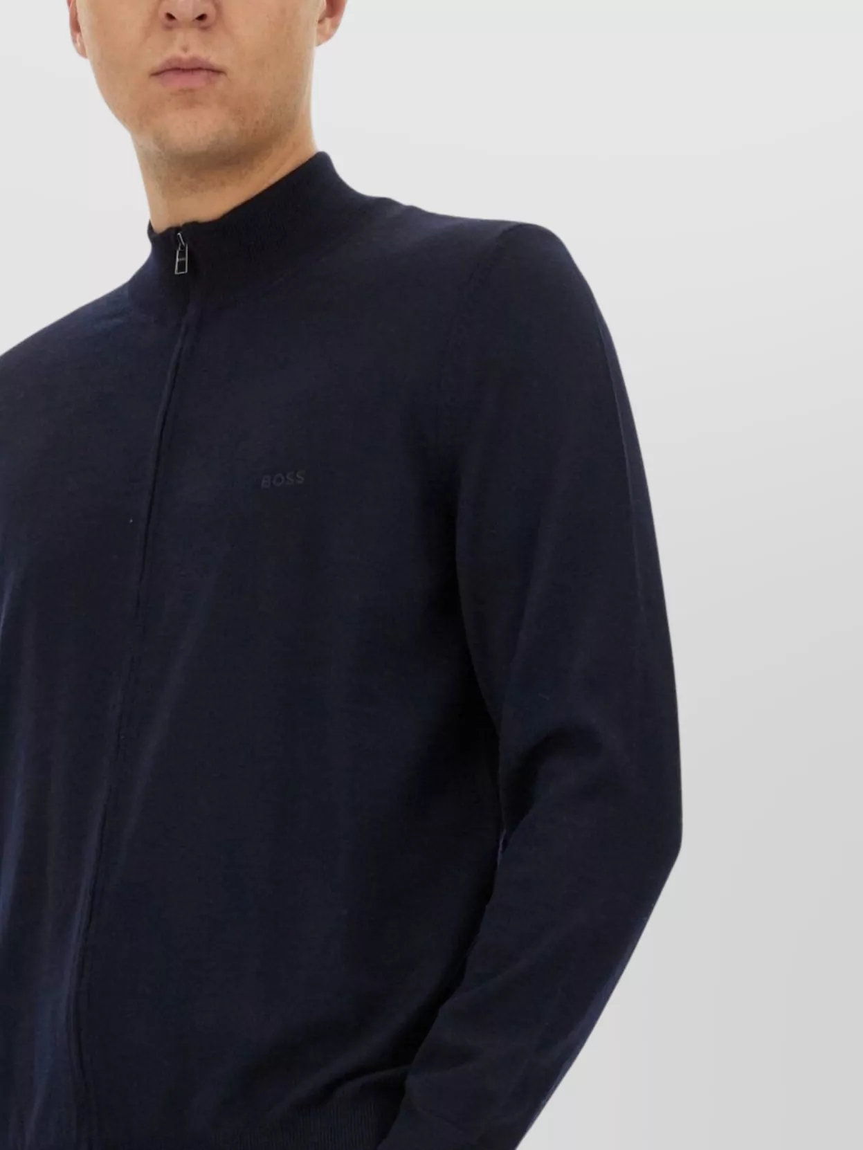 Boss "Balonso" Cardigan With Ribbed Cuffs And Hem