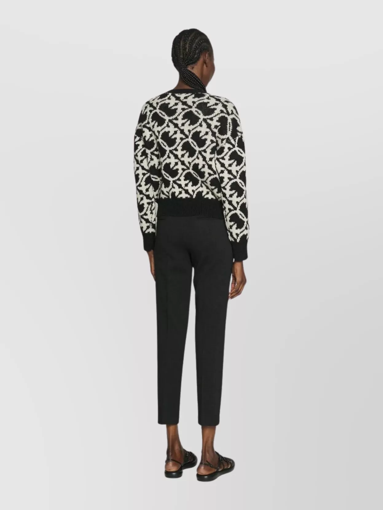 Pinko Slim Fit Cropped Trousers With Belt Loops