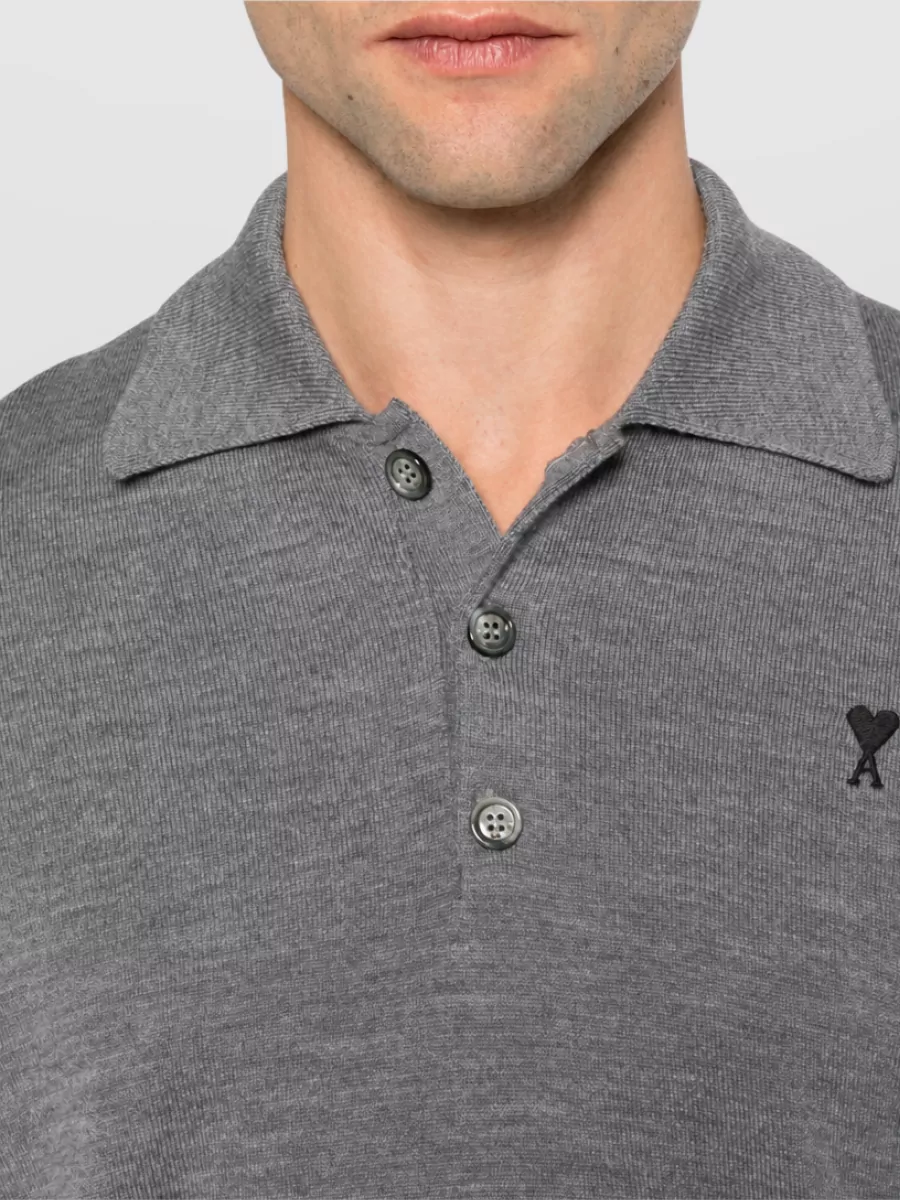 Ami Paris Wool Polo Sweater