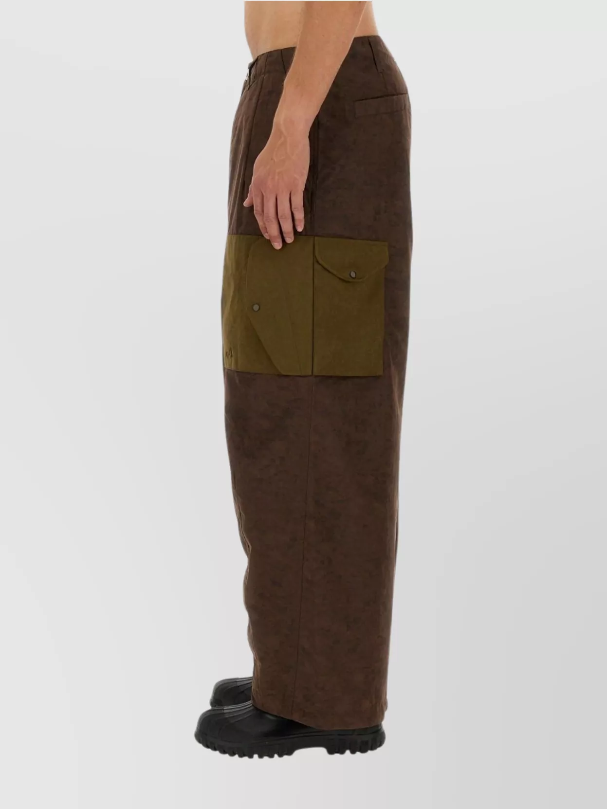 Ten C Wide Leg Cargo Pants With Contrast Pocket