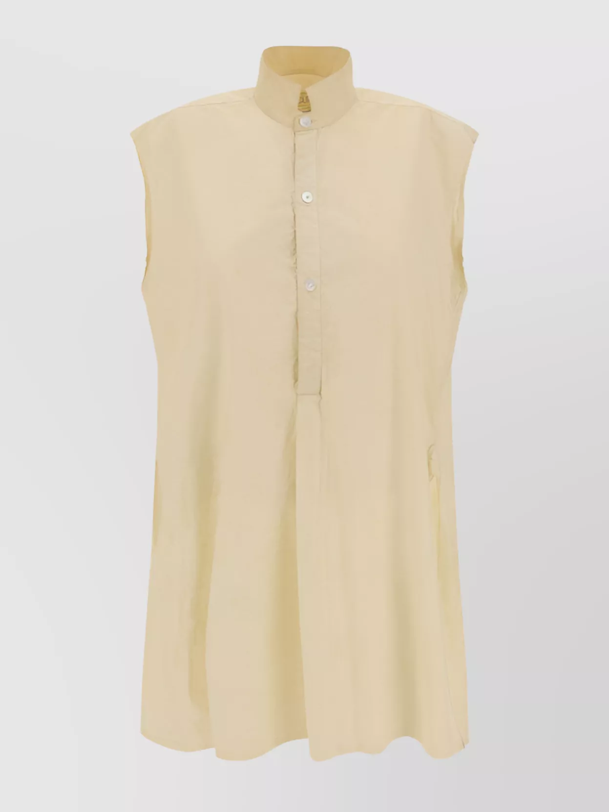 Shop Quira Oversize Cotton Shirt Mandarin Collar