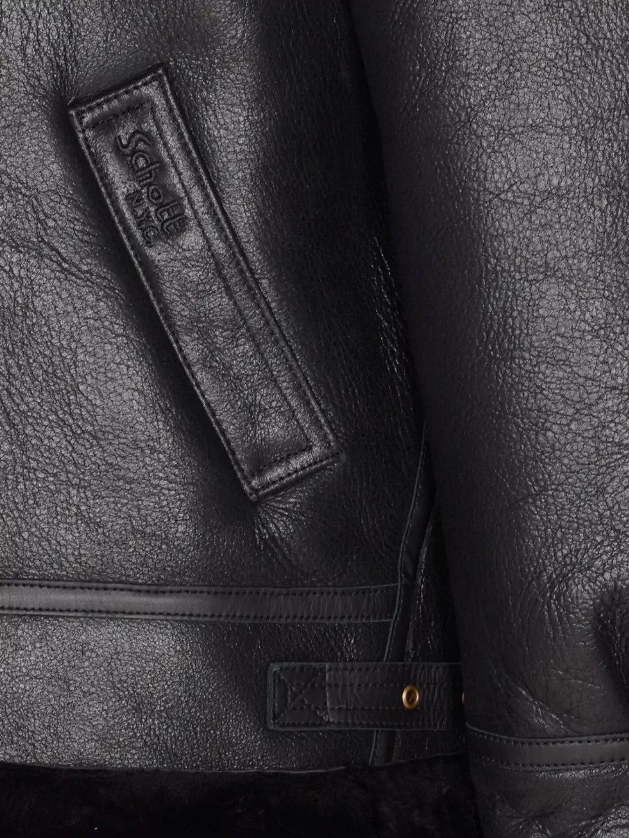 Schott Long Sleeve Shearling Leather Jacket