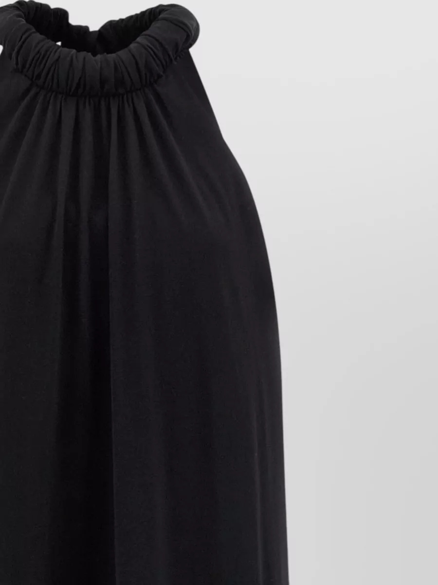Nude Cotton Jersey Sleeveless Halterneck Maxi Dress