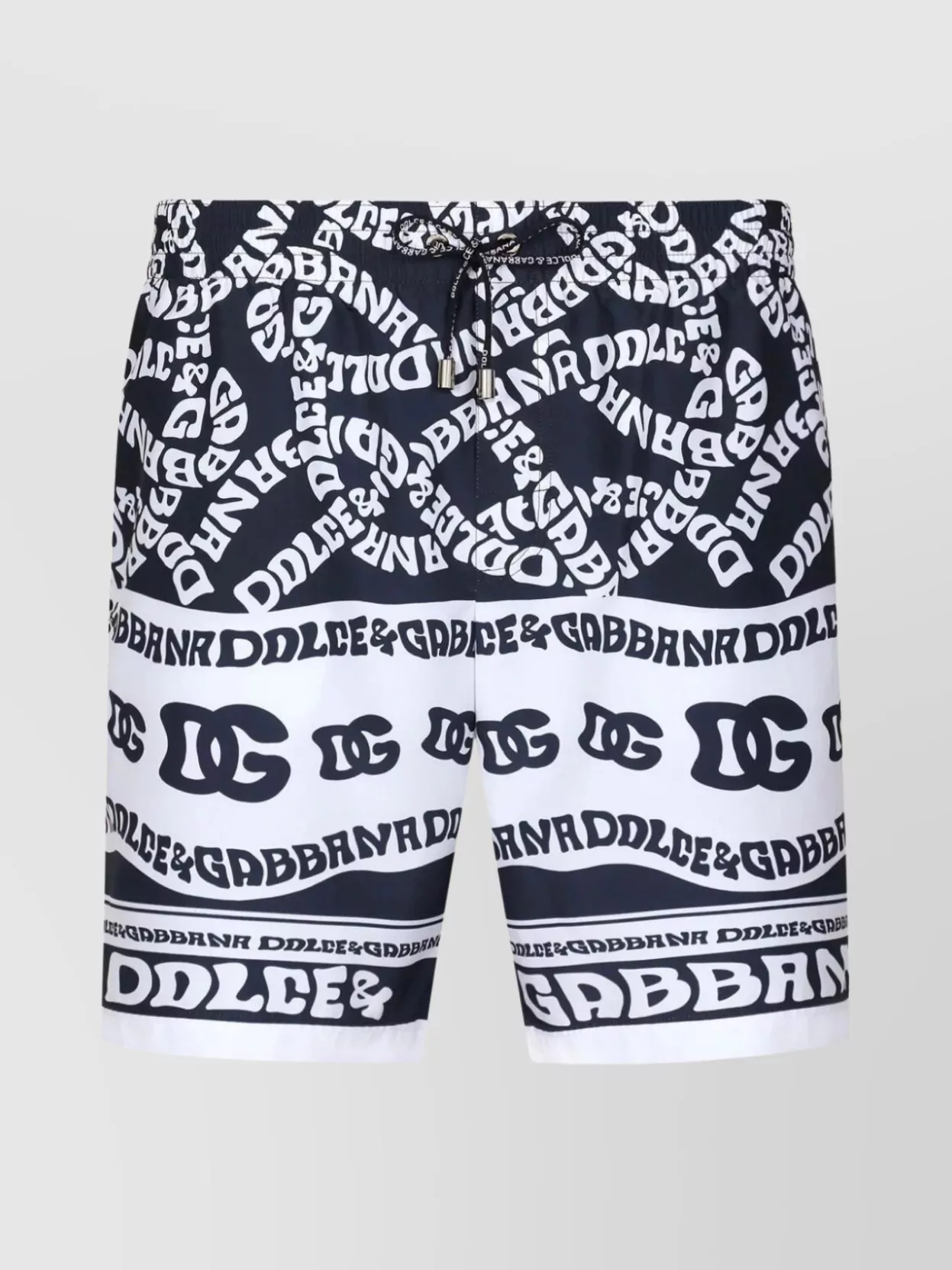 Shop Dolce & Gabbana Marina Print Mid-length Swim Shorts In Blue