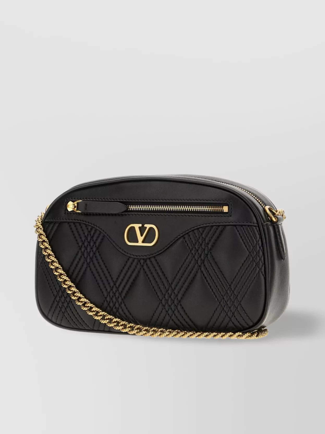 Valentino Quilted Leather Crossbody Bag With Chain Strap