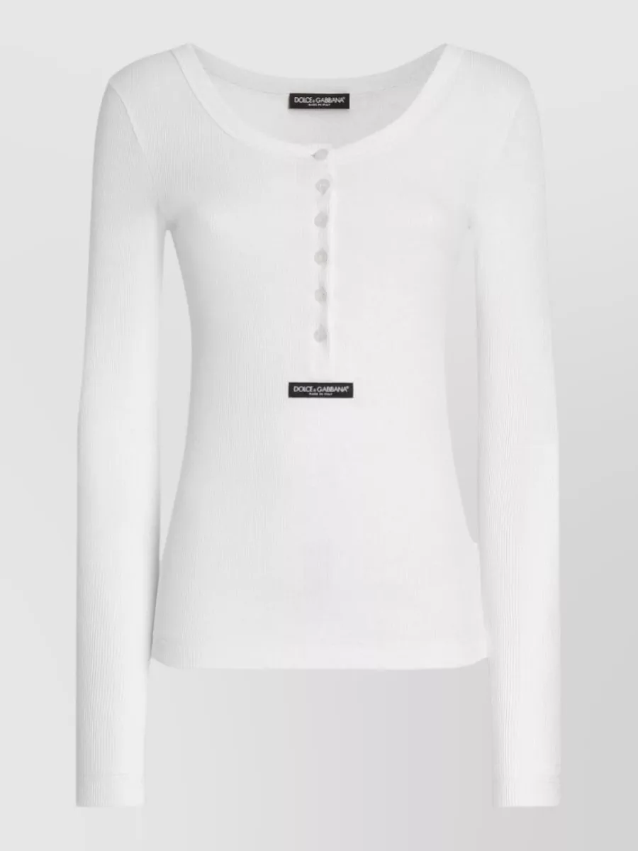 Dolce&Gabbana Ribbed Henley T-Shirt