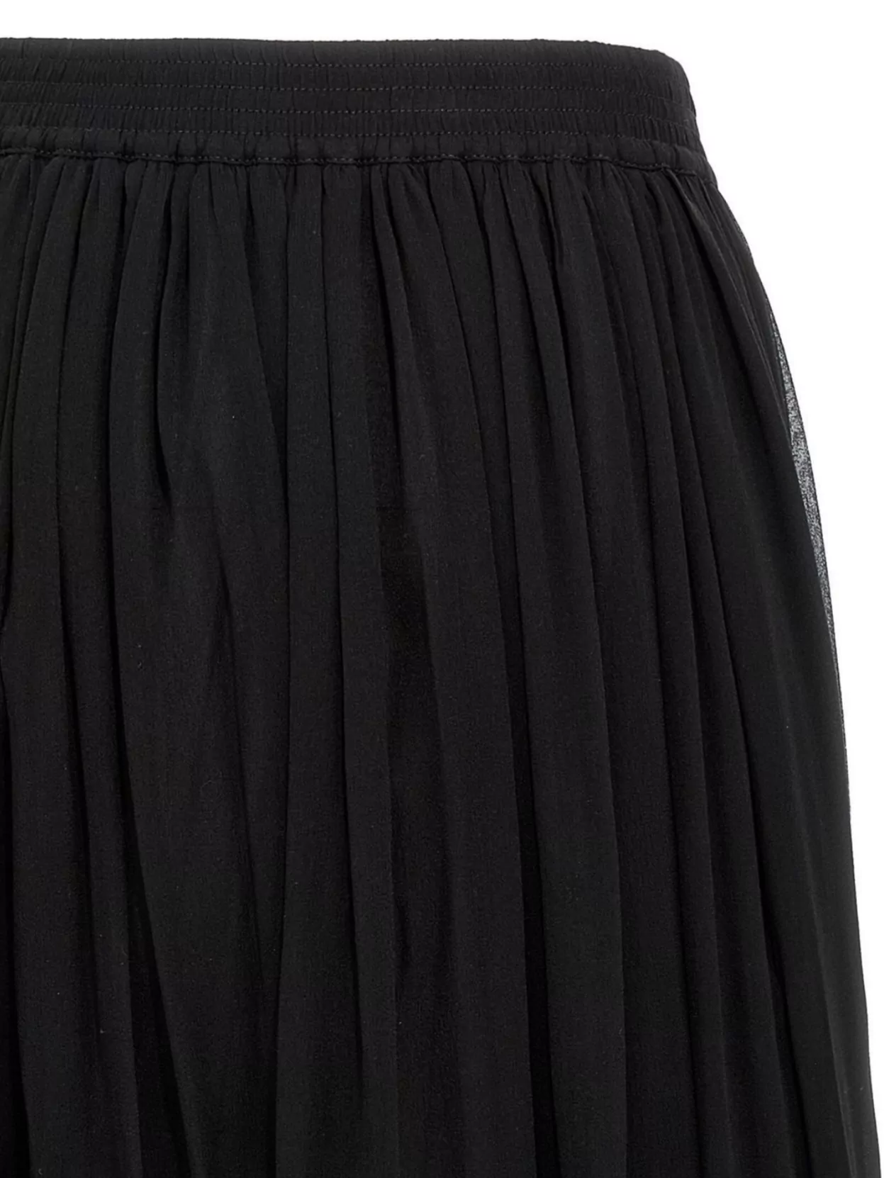 Saint Laurent Long Skirt With Elastic Waistband And Pleated Design