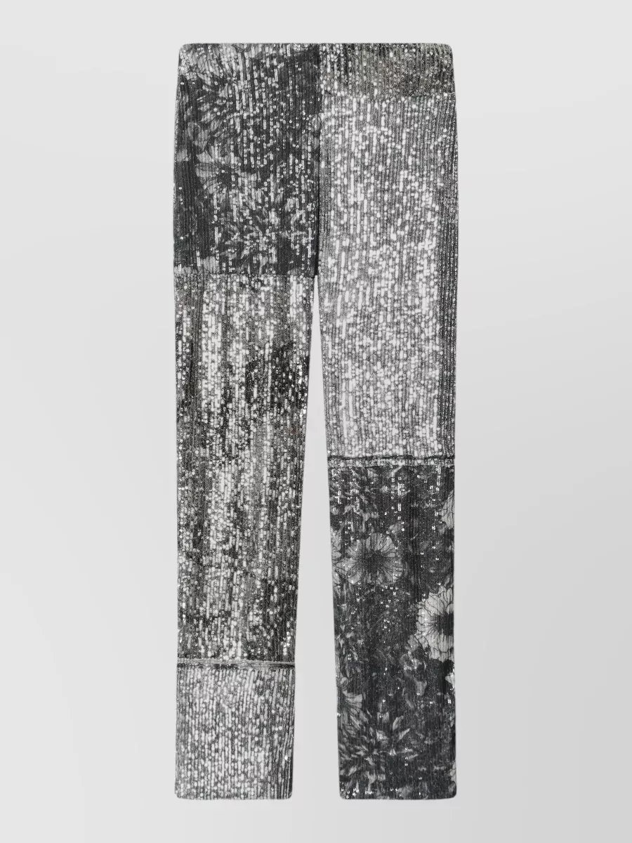 Maison Margiela silk patchwork sequin straight trousers