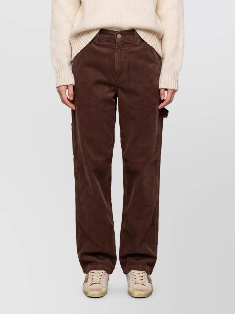 Haikure cotton corduroy mid-rise cargo jeans
