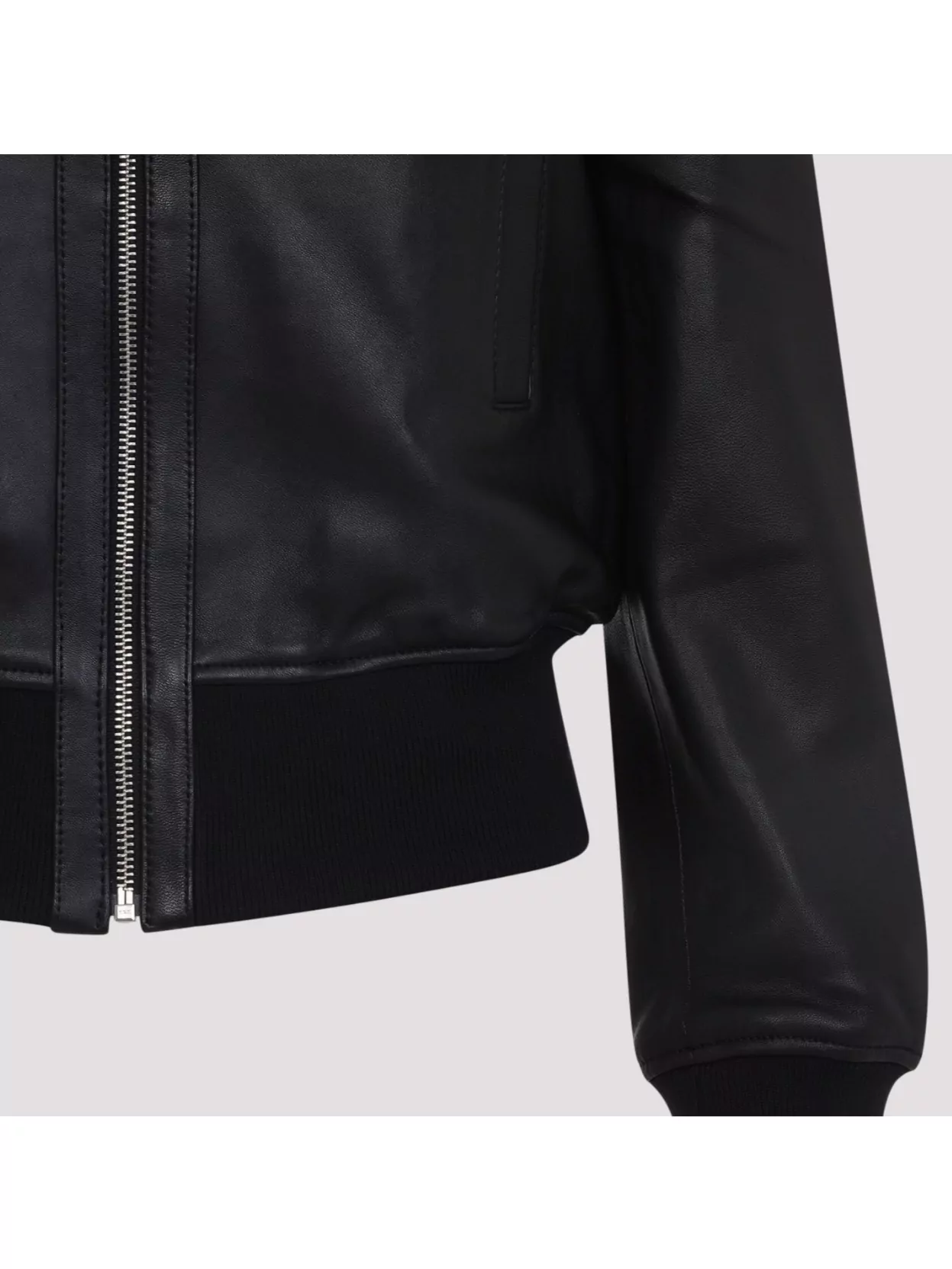 The Frankie Shop Tobias Leather Jacket High Collar