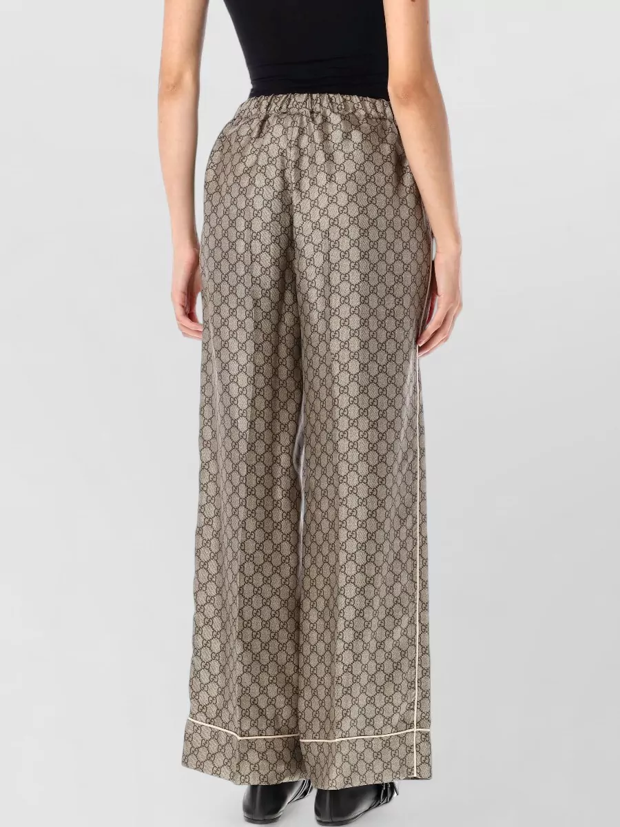 Gucci Silk Wide Leg Trousers Pockets