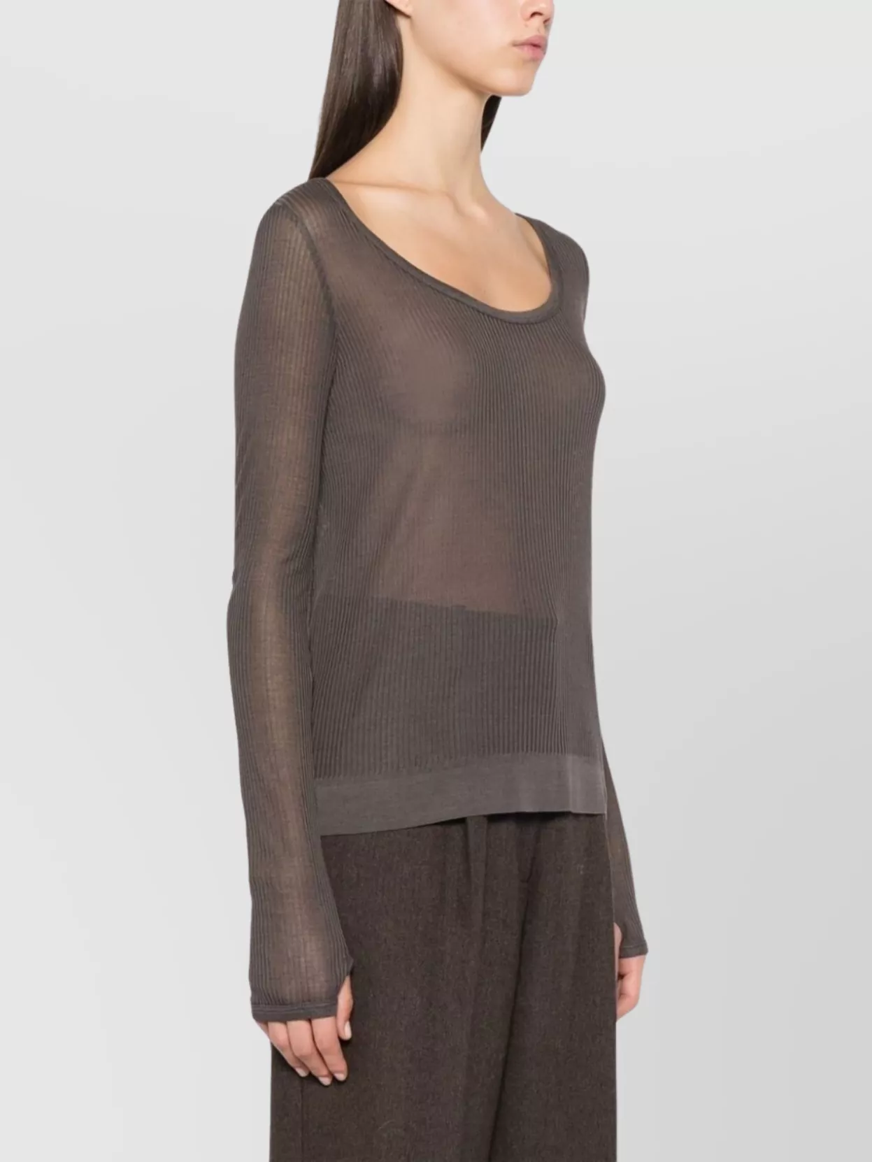 Lemaire Ribbed Seamless Scoop Neck Top
