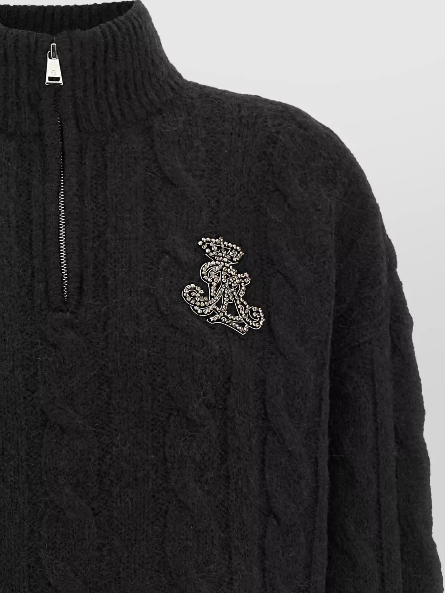 Lauren Ralph Lauren Cable-Knit Half-Zip High-Neck Jumper