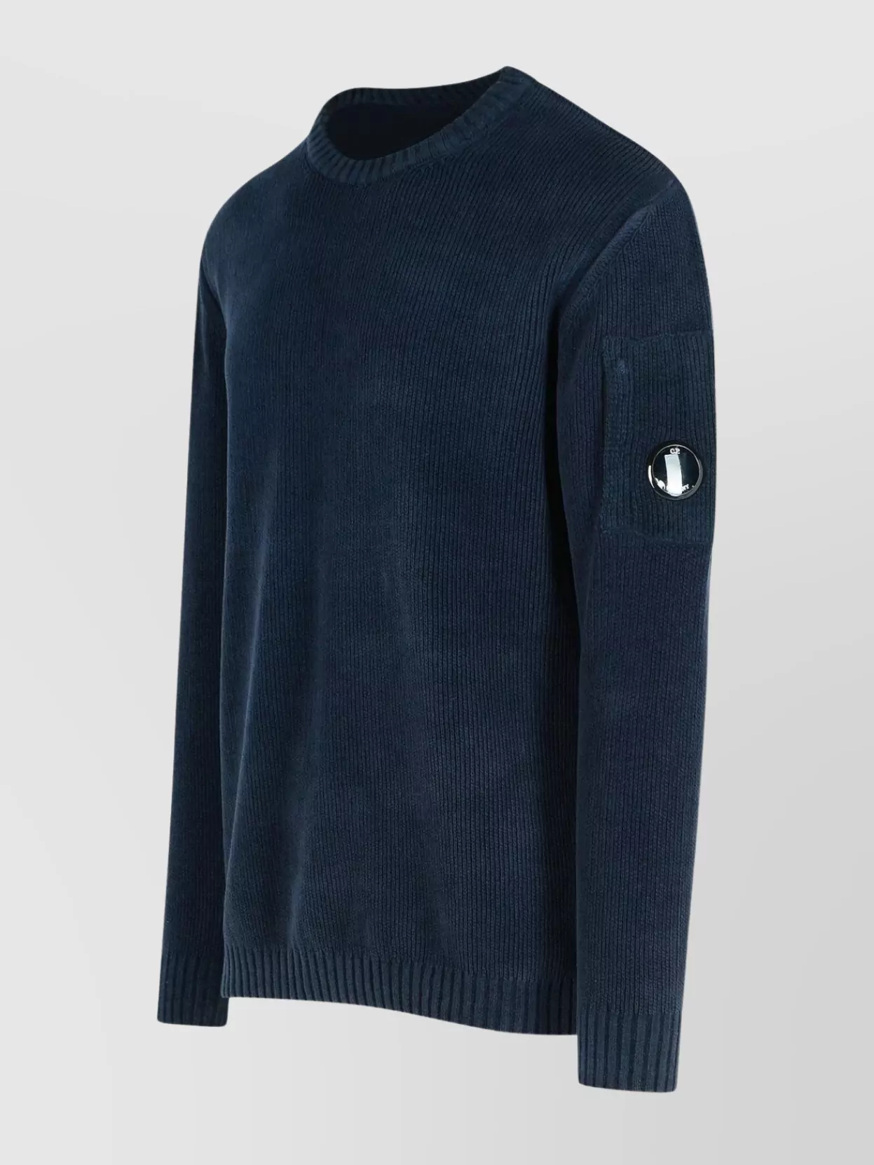 C.p. Company Patch Detail Cotton Crew Neck Sweater